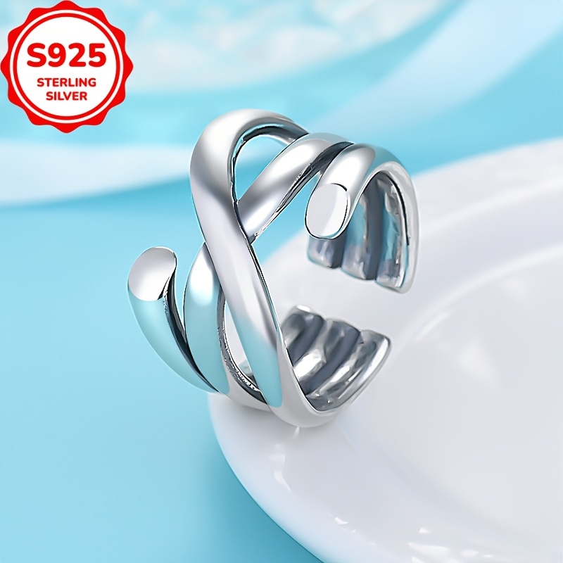 925 Sterling Silver Interlinked Rings Low Allergy Twisted for Men & Women